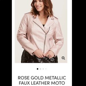 Torrid rose gold Metallic faux leather moto